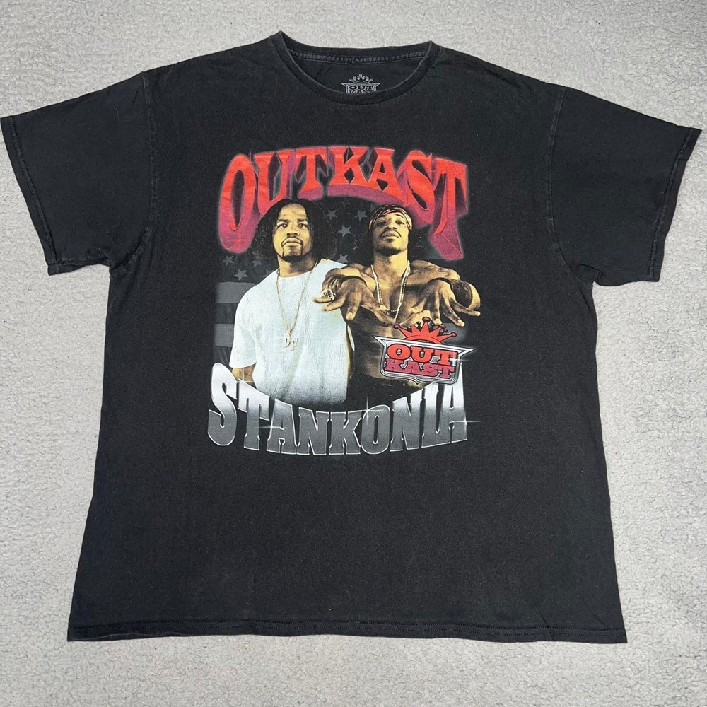 OutKast Stankonia T Shirt Mens Sz XL Black Hip-Hop Duo Concert 2-Sided Album Tee